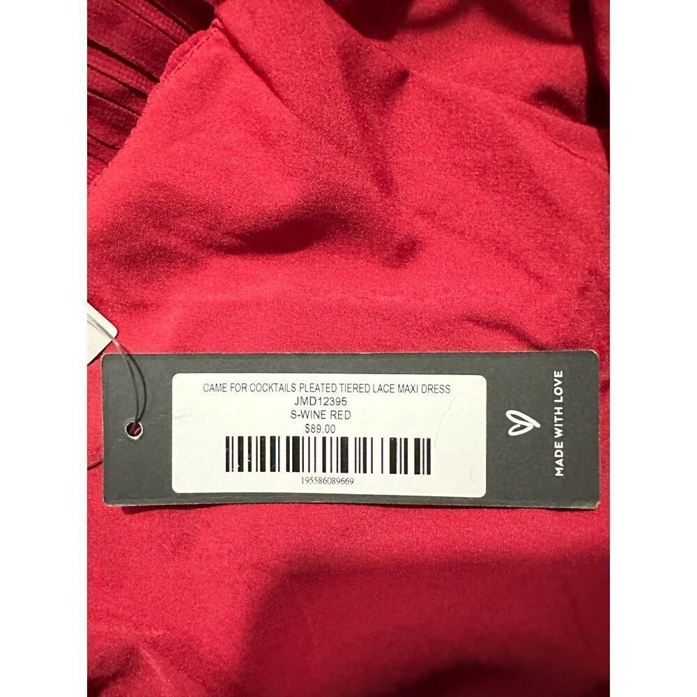 Lulus Came for Cocktails Midi Dress Women's Small Red Lace Tiered Sleeveless - Picture 9 of 11